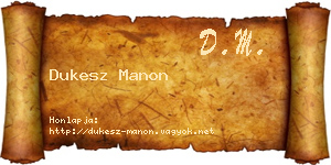 Dukesz Manon névjegykártya